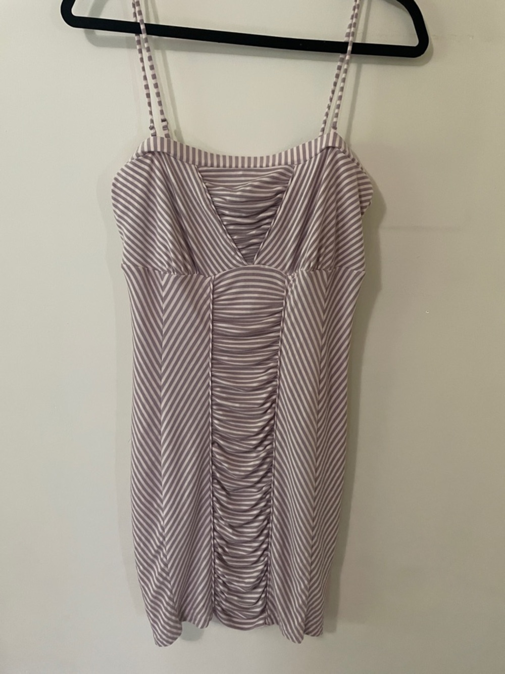 Free People Ruched Sailor Stripe Beige/Pink strapless summer dress